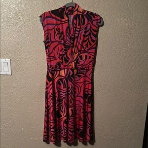 Vibrant Pink and Orange Women's Dress